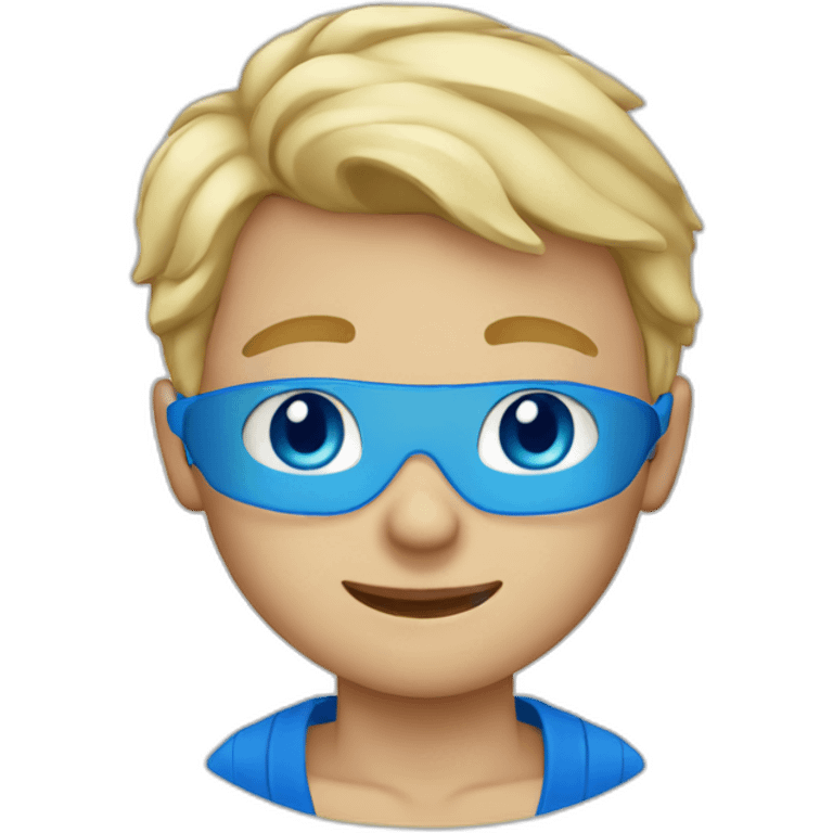 Blonde haired boy with blue eyes and blue tshirt emoji