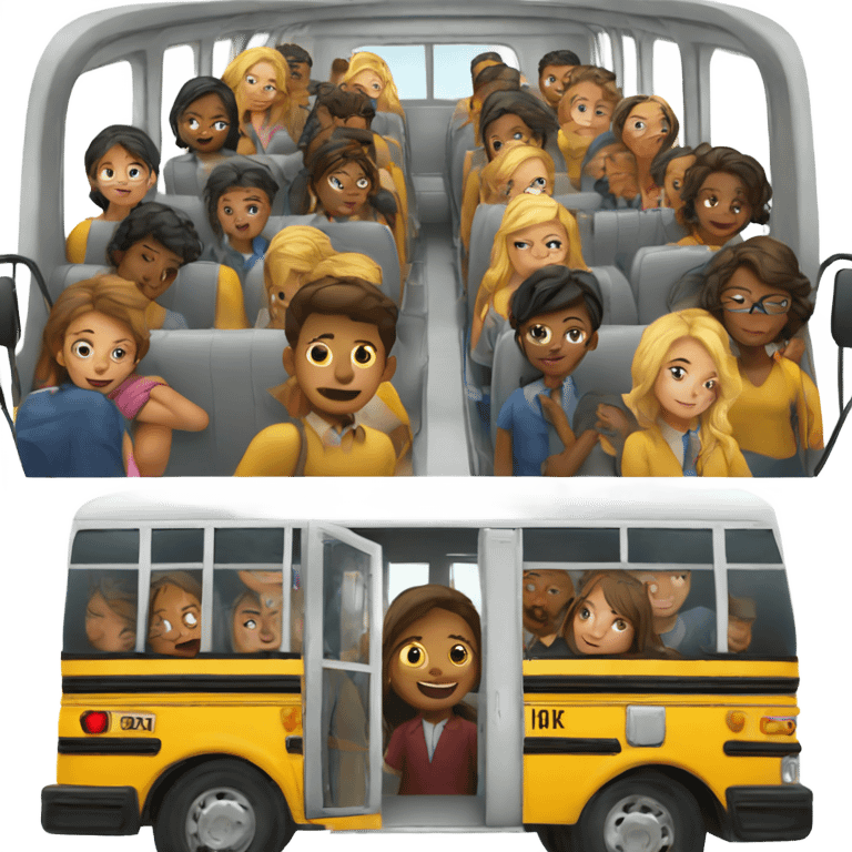 Inside a school bus emoji