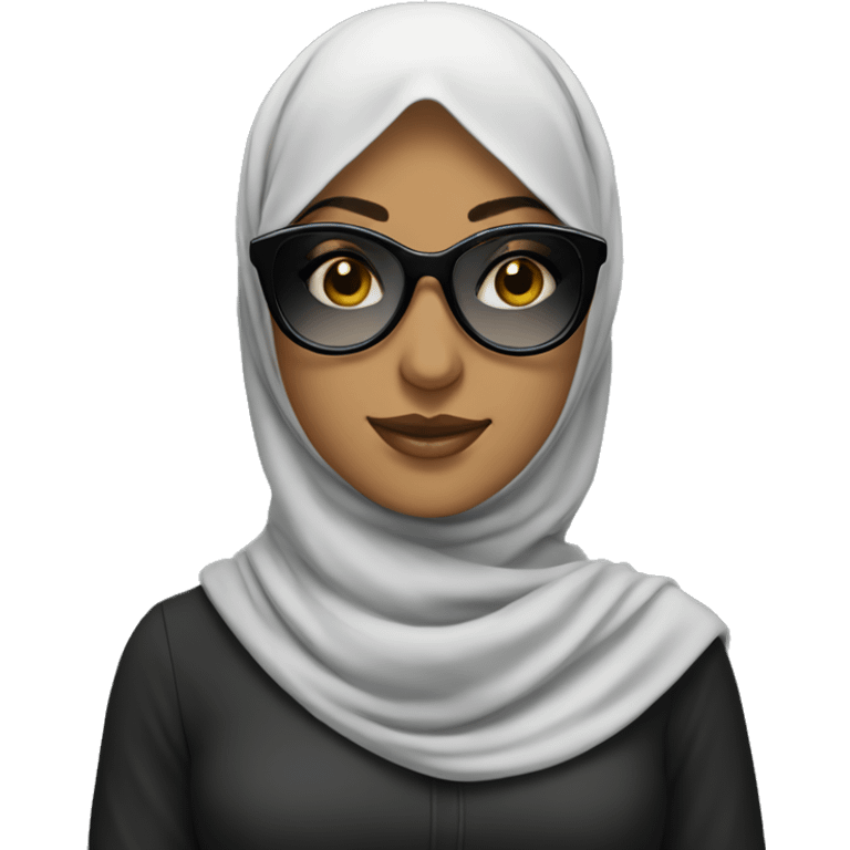 Hijabi girl wih sunglases emoji