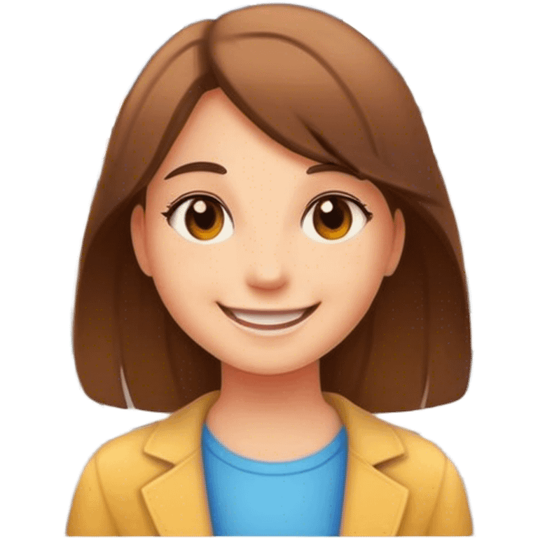 smiling girl in cityscape emoji