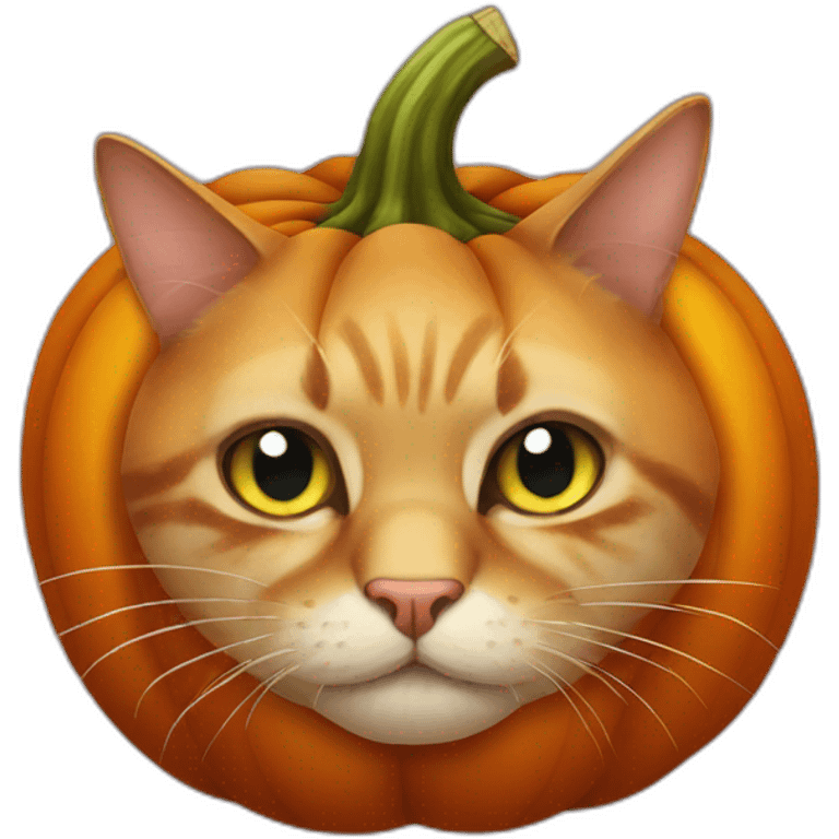 nasty old cat in pumpkin emoji