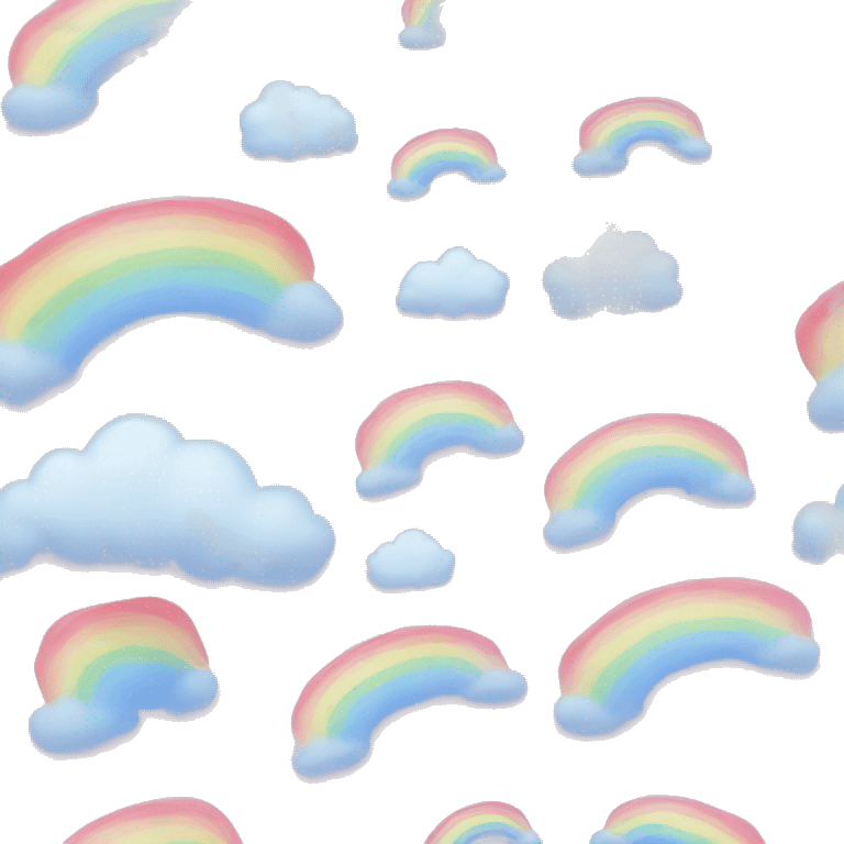 Pastel pink and blue rainbow emoji