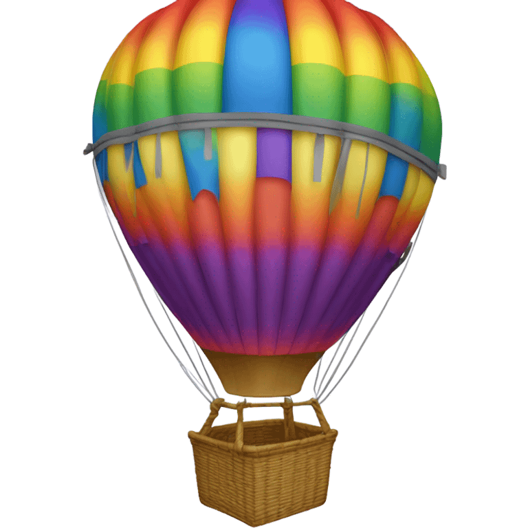 Hot air balloon with rainbow colour emoji