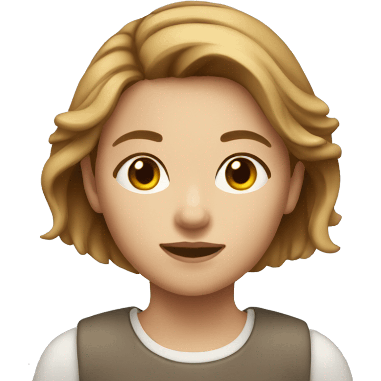 A girl with light-brown hair with msk on the face iOS style  emoji