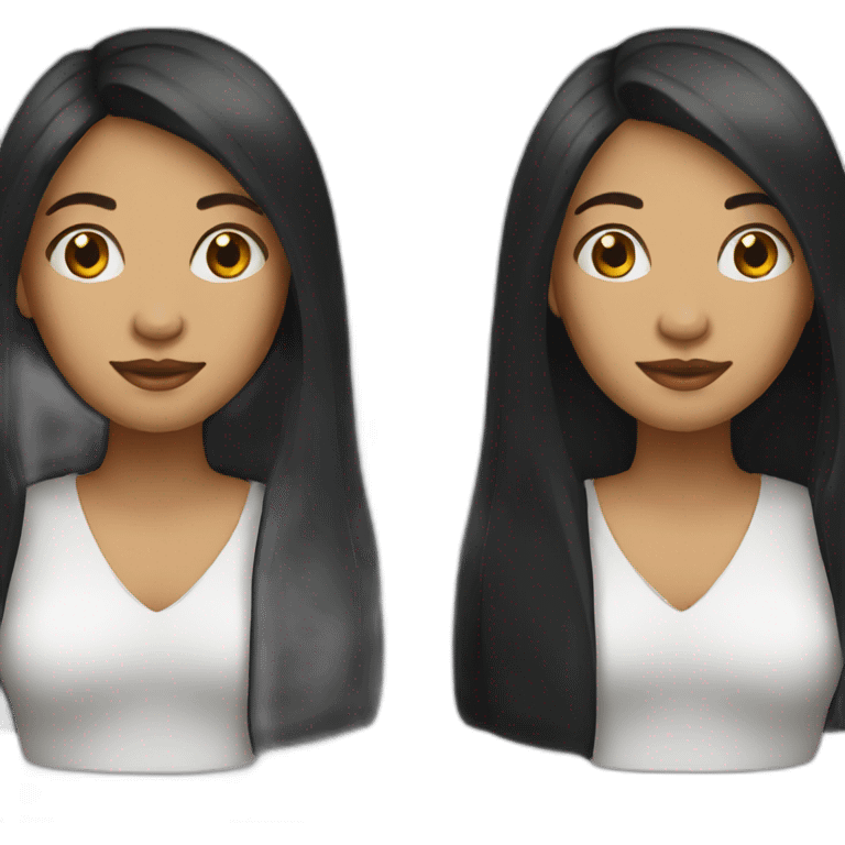 women with long straight black hair emoji