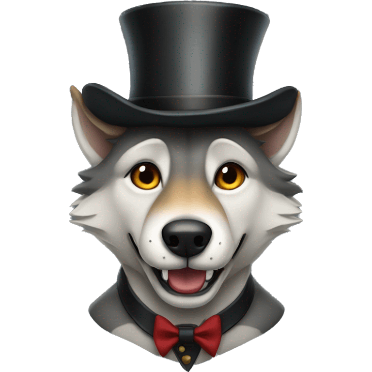 wolf with tophat emoji