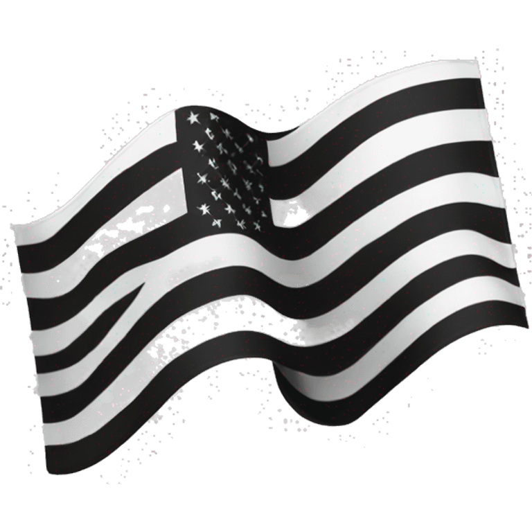 Horizontal black and white striped waving flag emoji