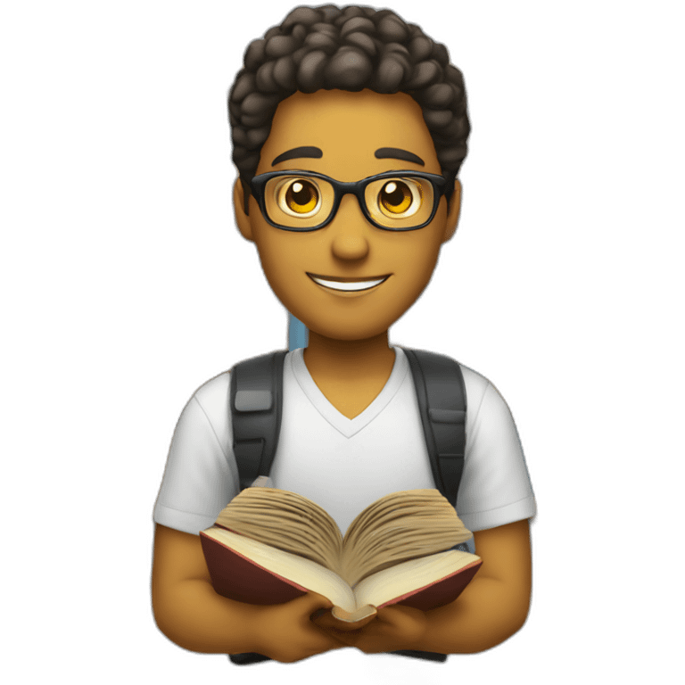 young yellow male tutor with books emoji