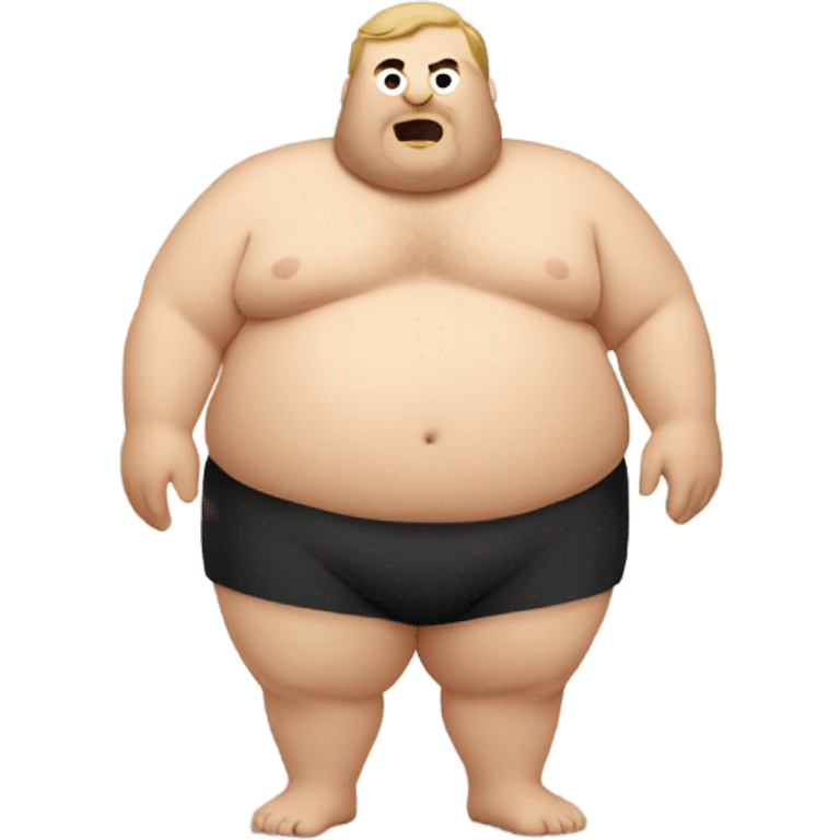 fat white man shirtless crawler on beach emoji