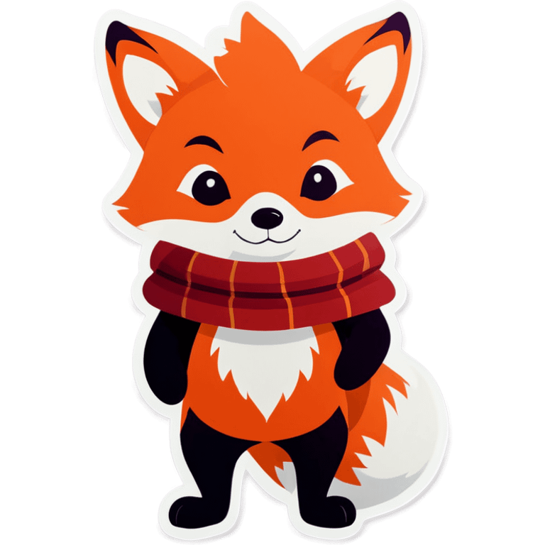 Cute Fox with a scarf  emoji