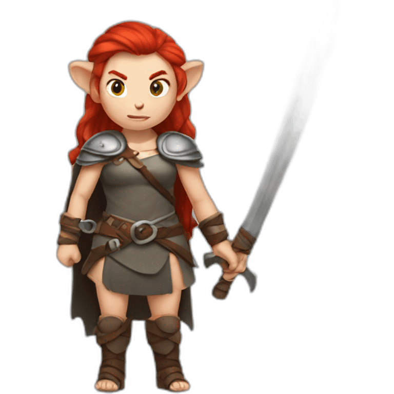 red haired female barbarian in rat form emoji