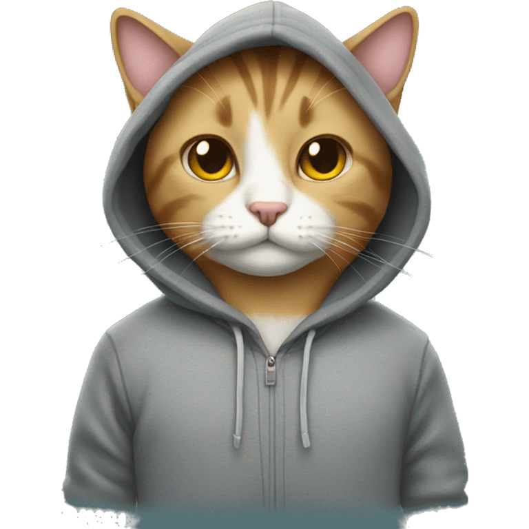 Cat wearing hoodie emoji