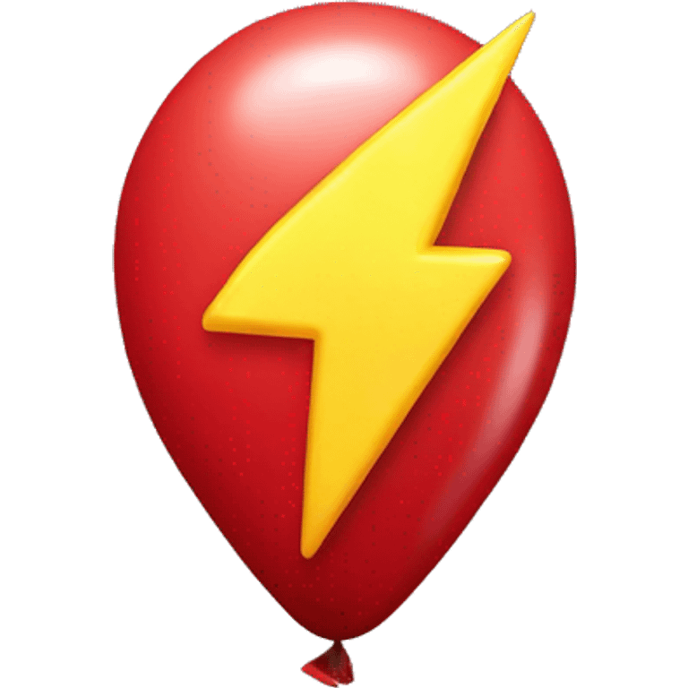 red balloon with lightning bolt on it emoji