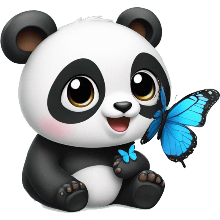 Panda with butterfly  emoji