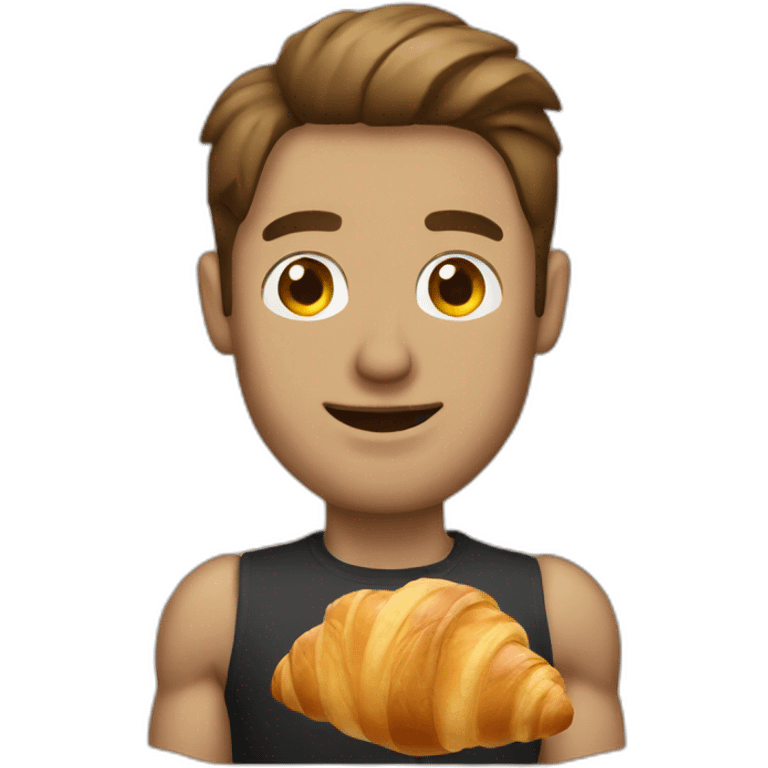 Man that has croissant as bicep emoji