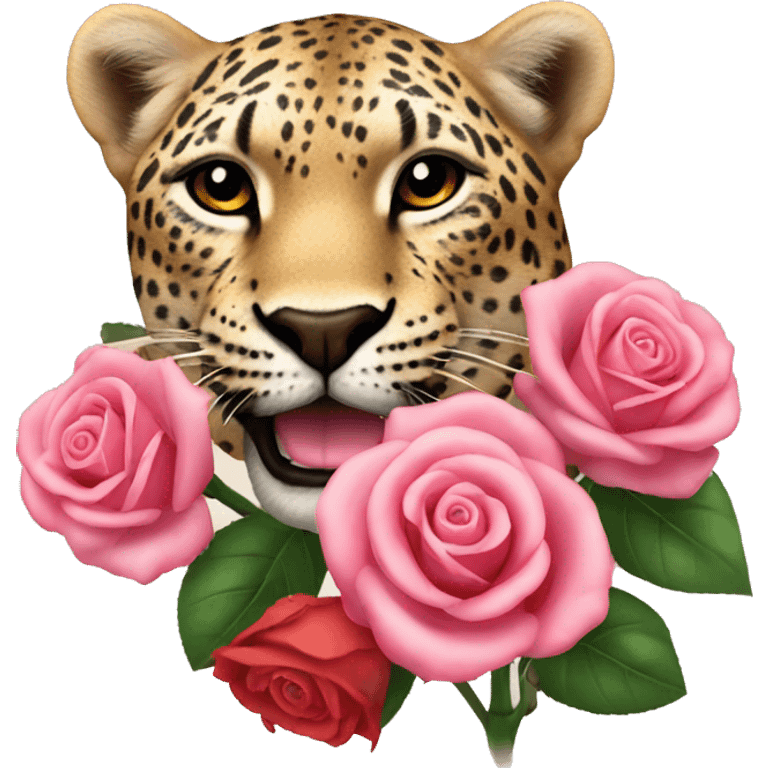 Roses with leoprint emoji