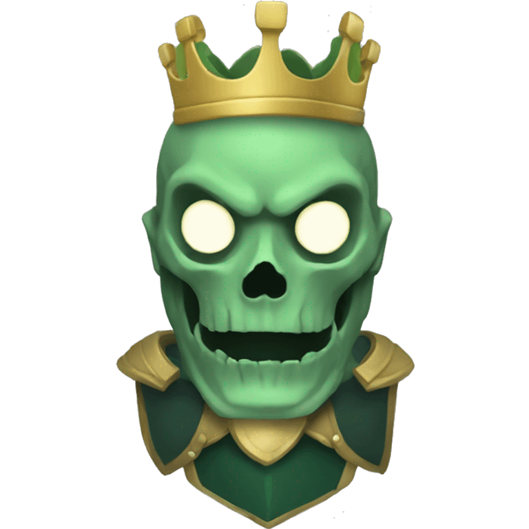 Skull knight king green no teeth emoji