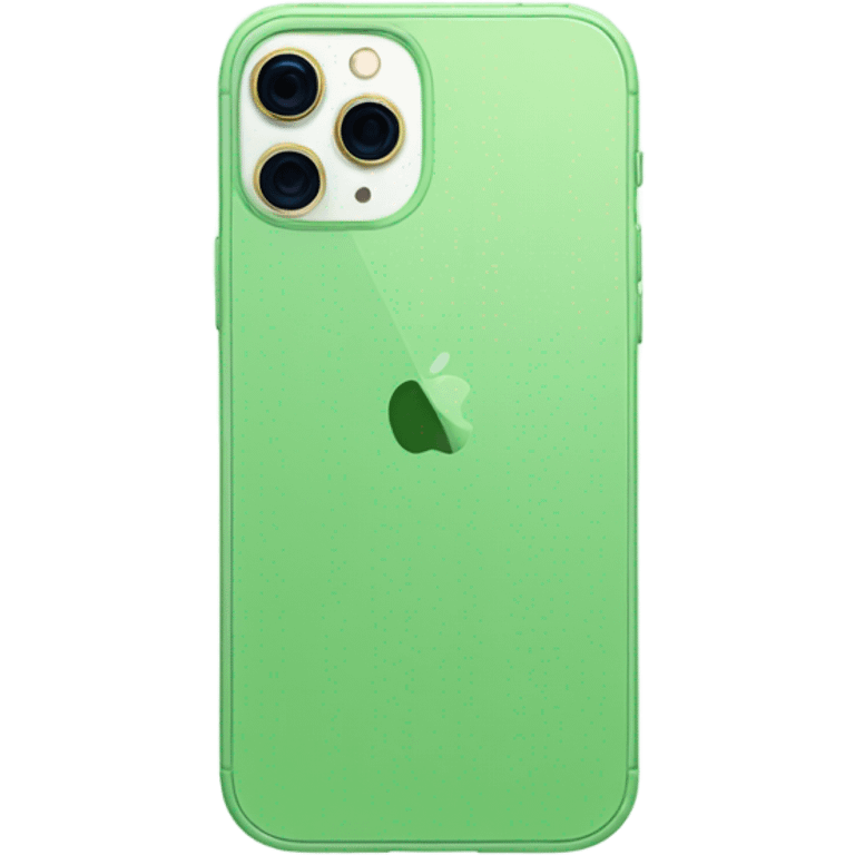 iphone 13 with light green color cover emoji