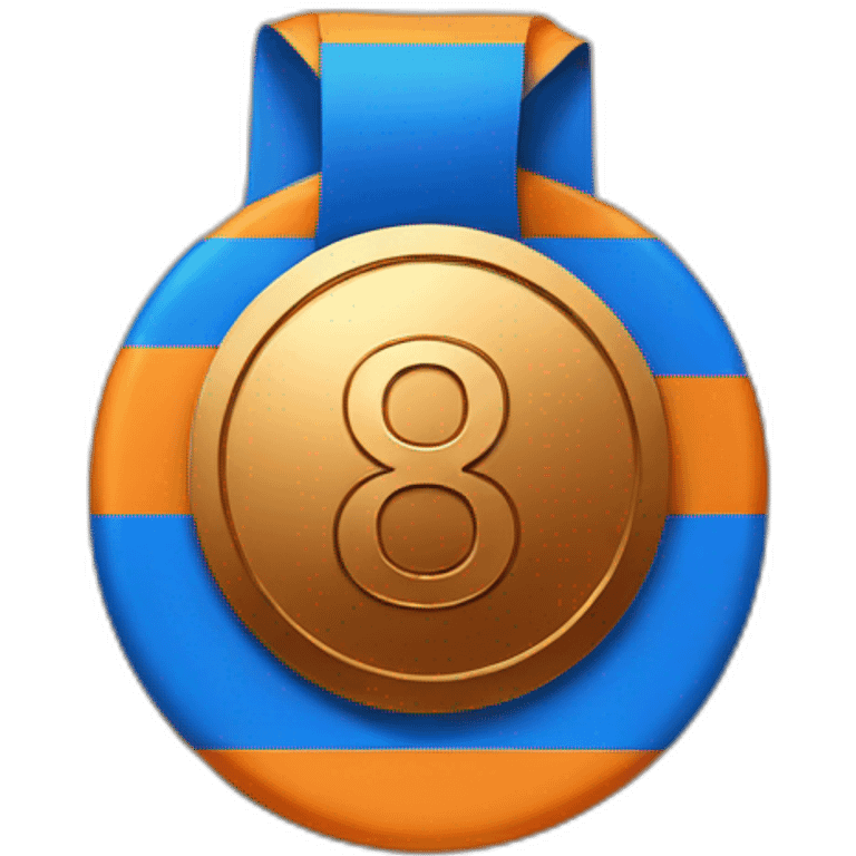 a bronze medal for 1st place with "8th B" on it emoji