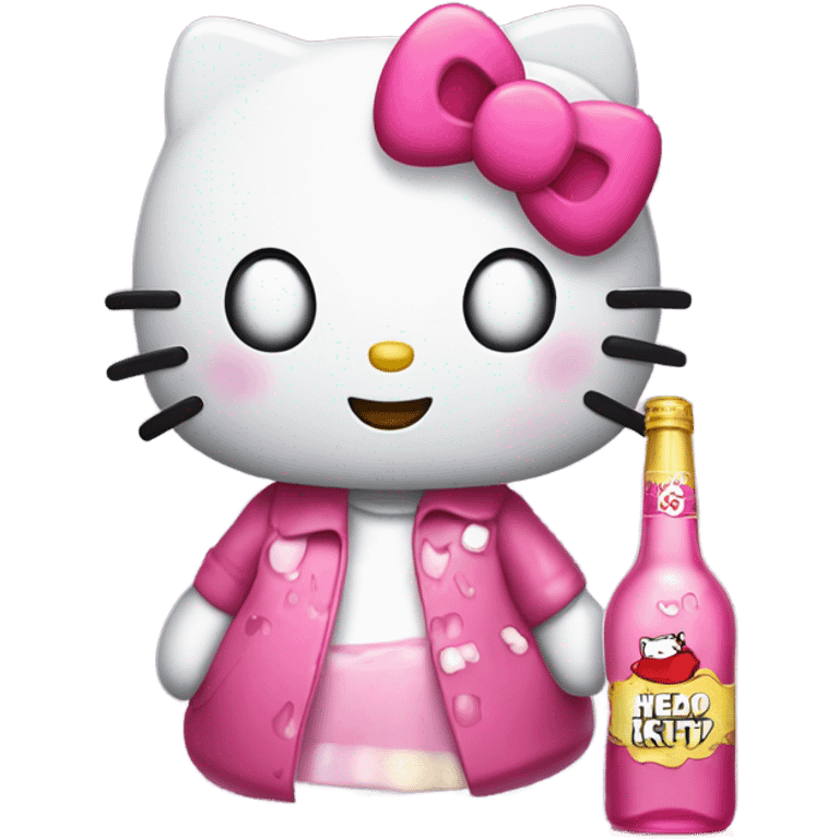 Hello kitty sobbing tears with alcohol hello kitty emoji