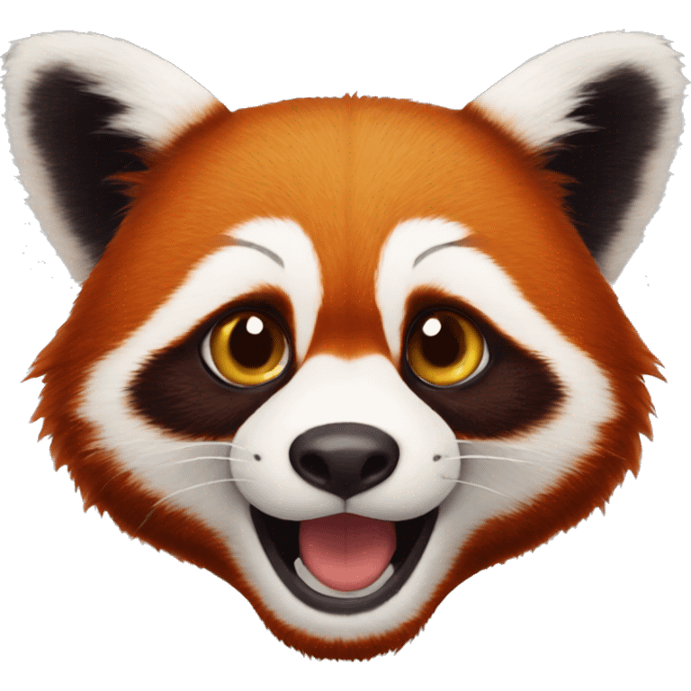 Bean-eyed red panda emoji