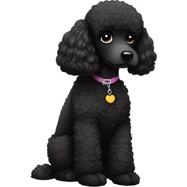 Sad black poodle emoji