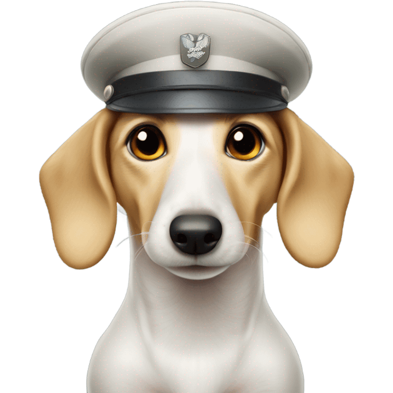 White Dachshund as German soldier  emoji