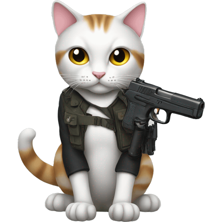 cat with a gun  emoji