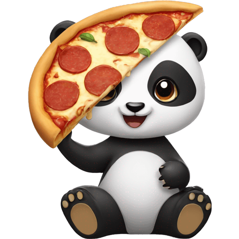 panda eating pizza emoji