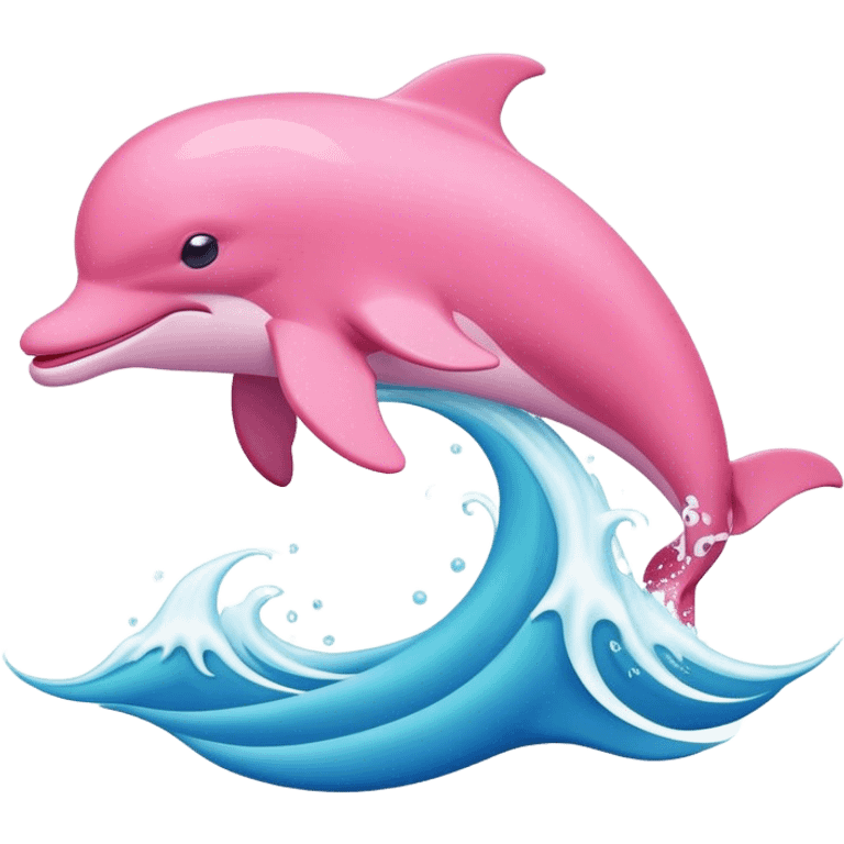 Pink Dolphin-White Waves emoji