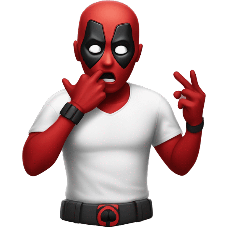 dead pool shocked, and hands on mouth like in movies emoji