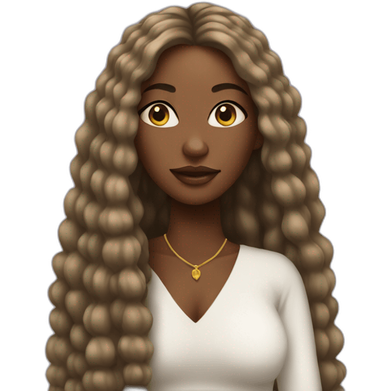 Black women with long hair queen emoji