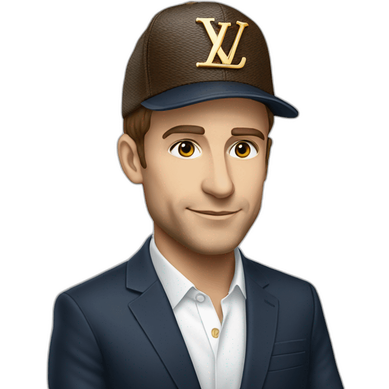 macron with a louis vuitton cap emoji