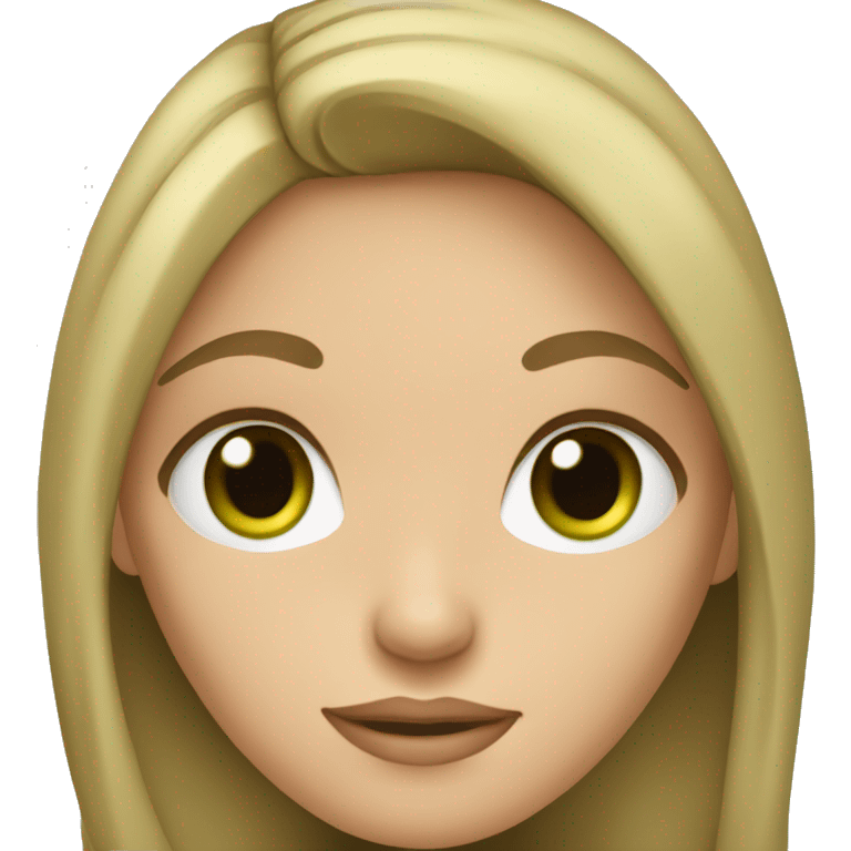 Girl with dark blonde hair and green eyes emoji