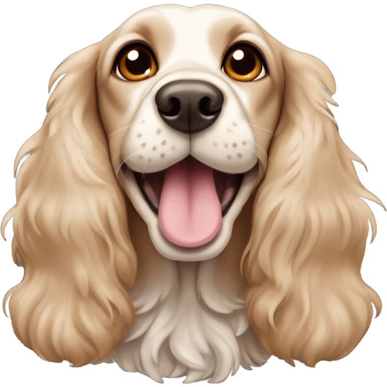 Happy Cockee spaniel head emoji