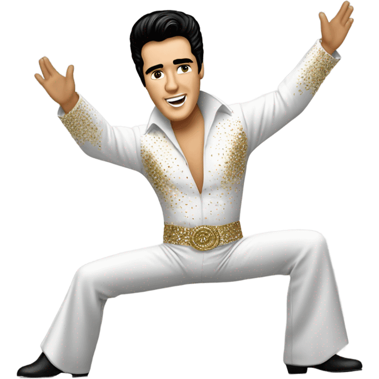 Elvis doing a cartwheel emoji