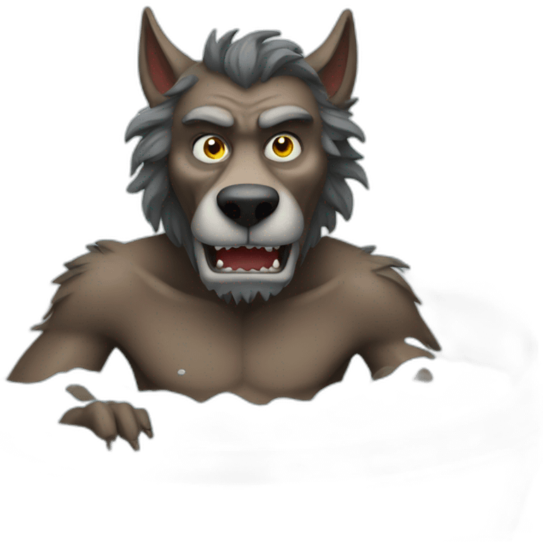 Werewolf in a bathtub emoji