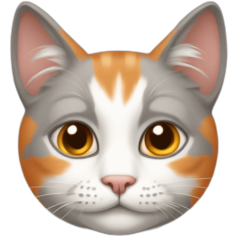 orange gray and white cat emoji