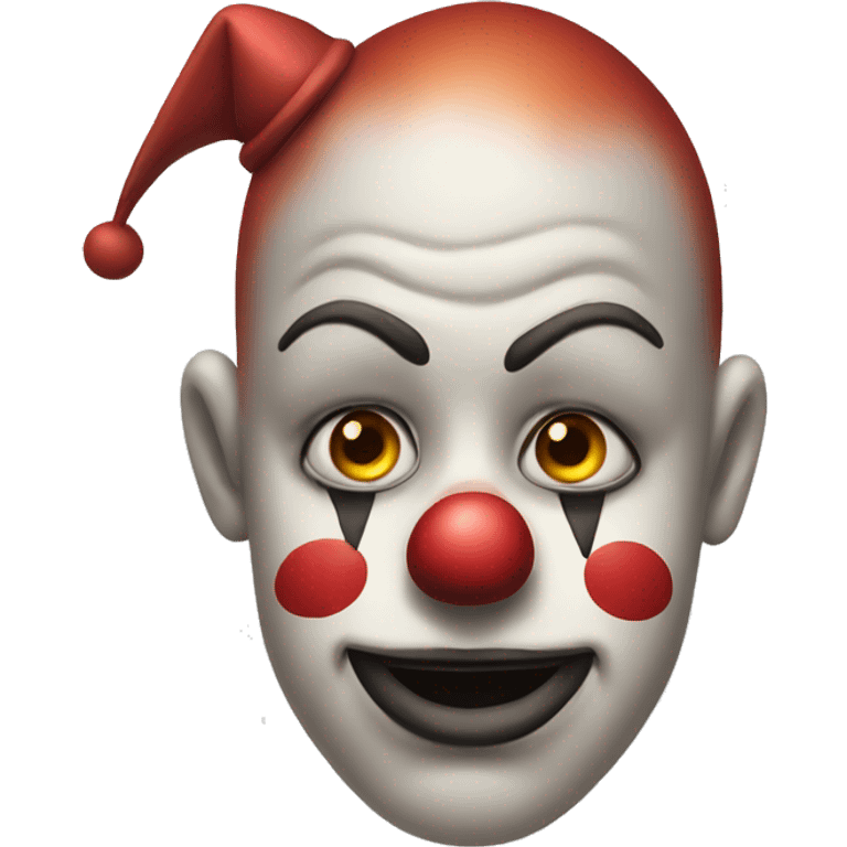 down clown face emoji with tear on cheek emoji