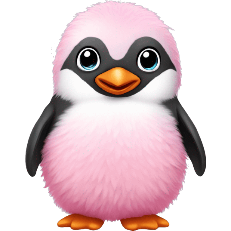 Fluffy pink baby penguin  emoji