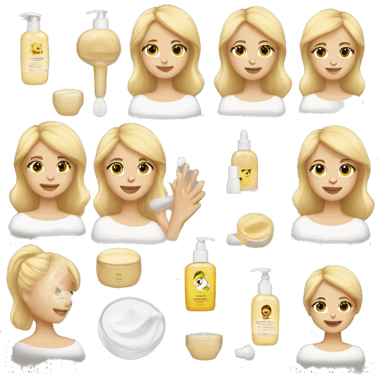 Blonde girl doing skincare emoji