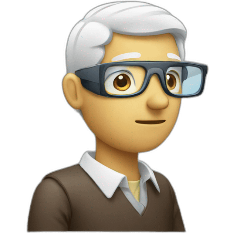 man watching analytics emoji