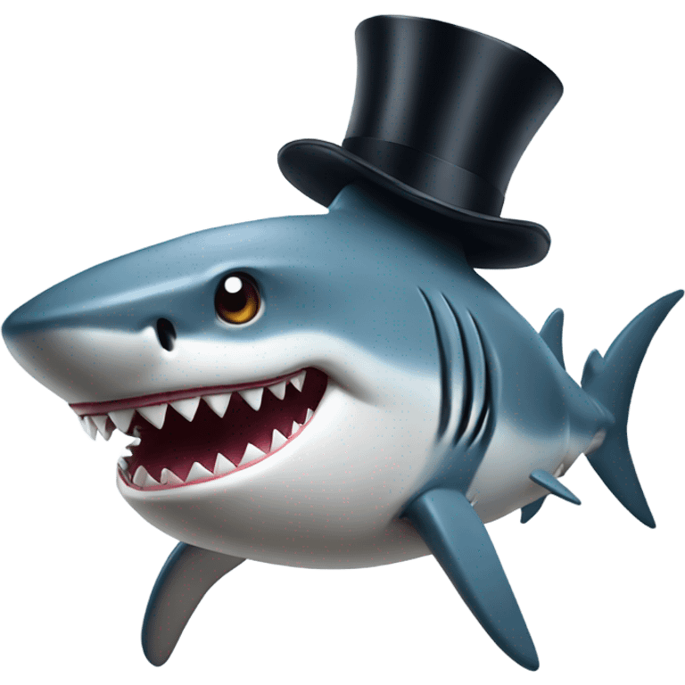 Shark with a top hat emoji