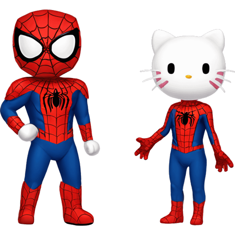 Hello kitty y Spiderman emoji