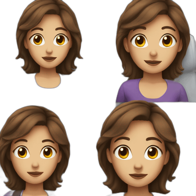 Girl with brown hair on an airplane emoji