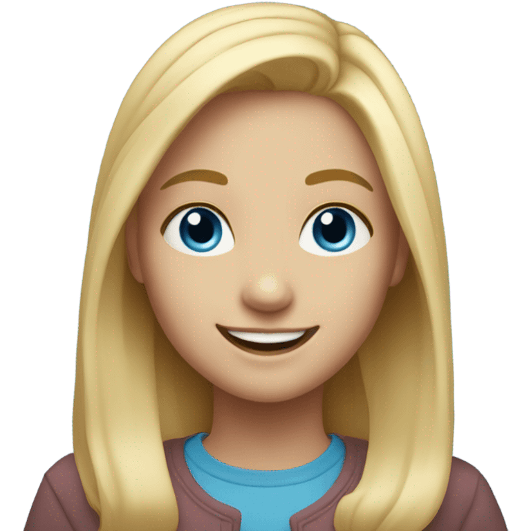 smiling blonde girl blue eyes portrait emoji