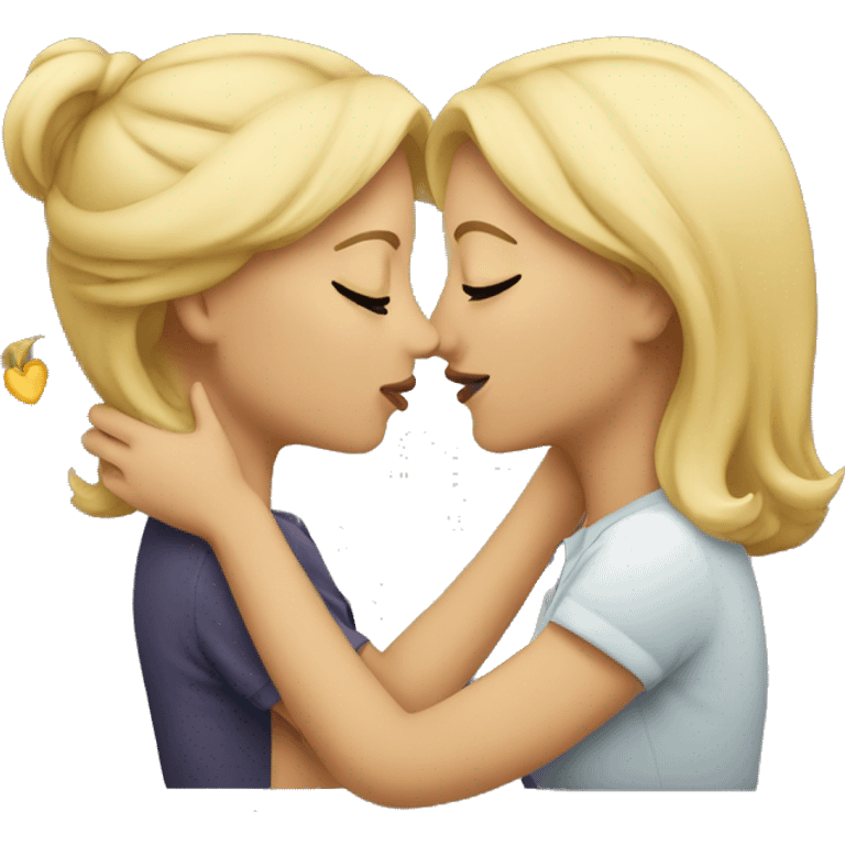 Two women kissing that are not the same emoji