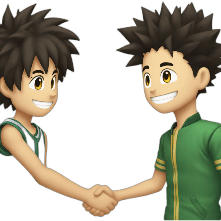 Gon shakes hands with Killua emoji