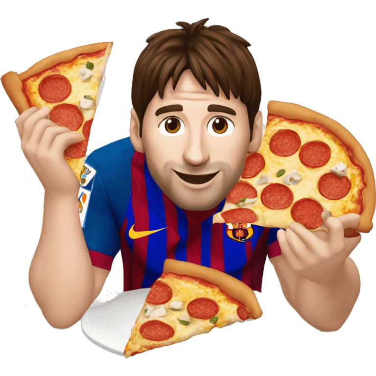 lionel messi comiendo pizza emoji