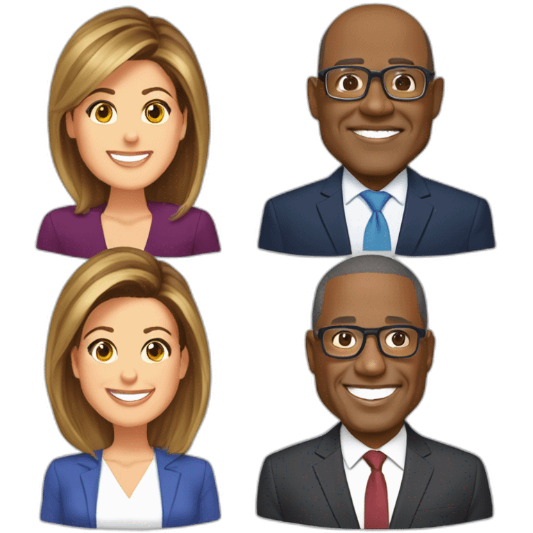 head cutouts of Savannah Guthrie, Hoda Kotb, Al Roker, and Craig Melvin emoji